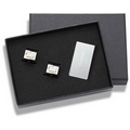 Basket Weave Design Cufflinks & Money Clip Set with 2-Piece Gift Box